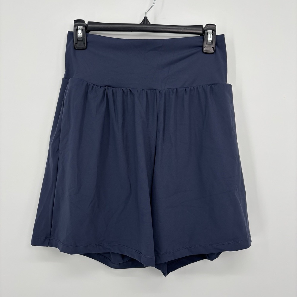 Halara SoftlyZero Airy Super High Waisted 2-in-1 Shorts 7" Blue Women's Large